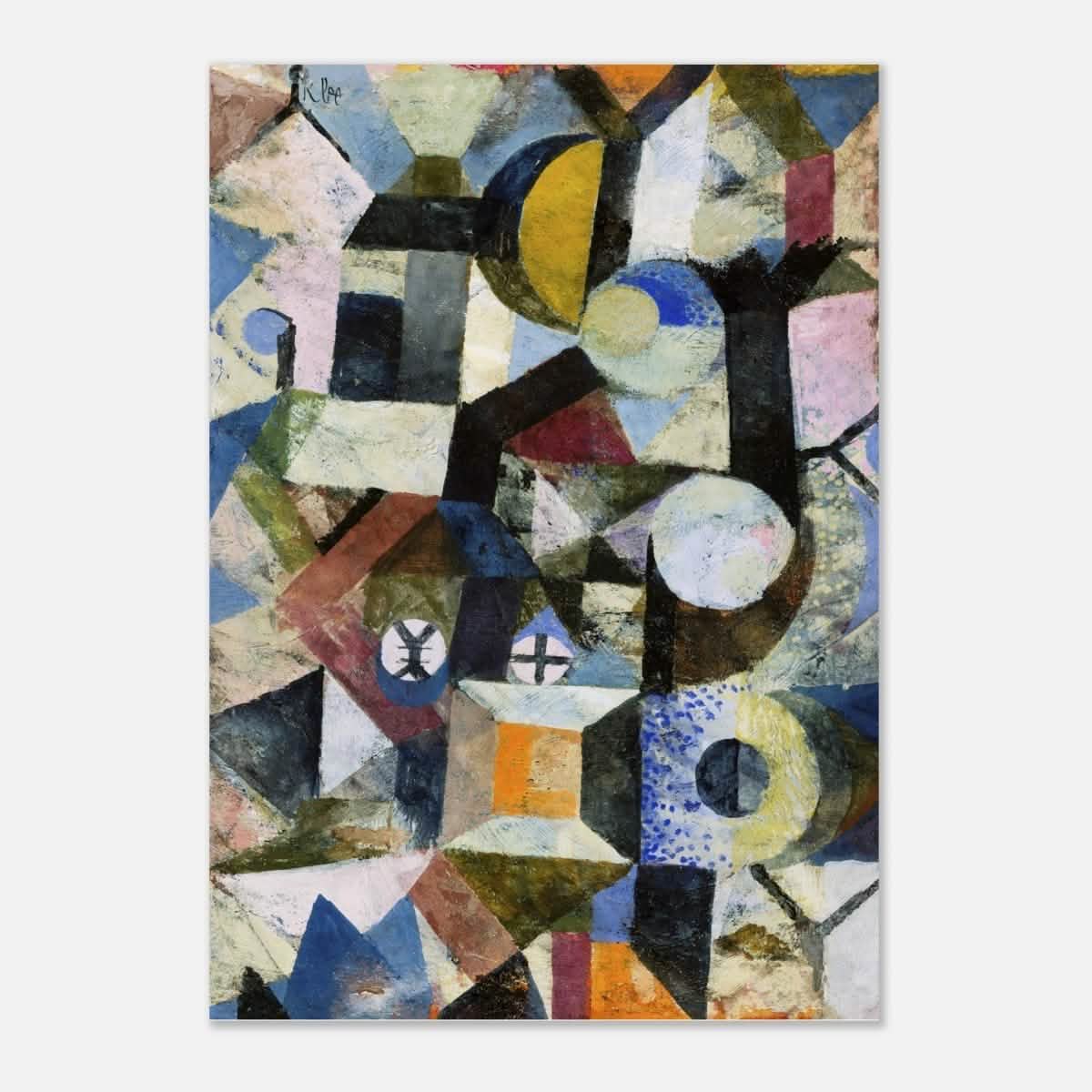 Composition with the Yellow Half - Moon and the Y by Paul Klee Abstract Wall art - Aluminum Print - 70x100 cm / 28x40″ -