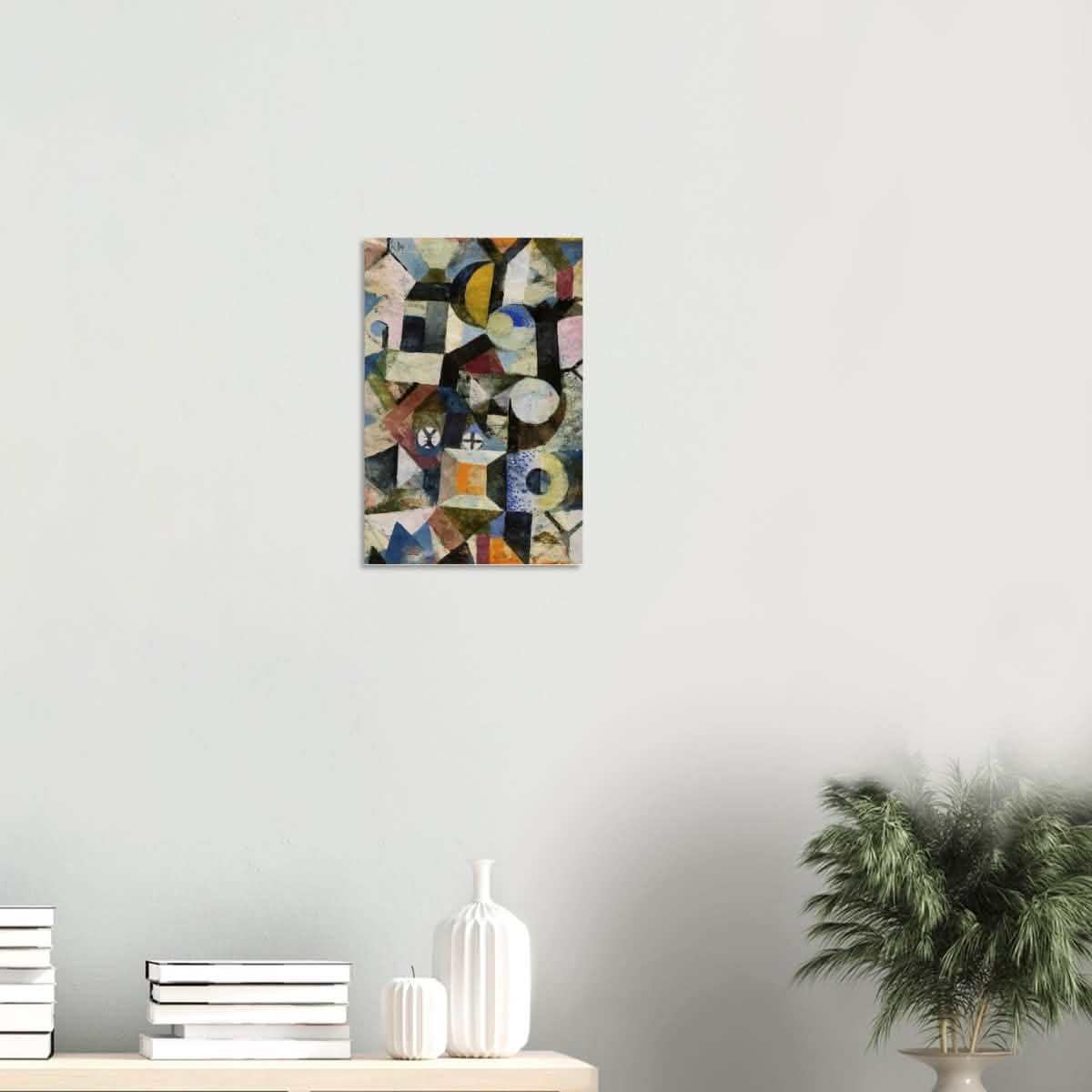 Composition with the Yellow Half - Moon and the Y by Paul Klee Abstract Wall art - Wood Prints - 30x45 cm / 12x18″ - 20 mm