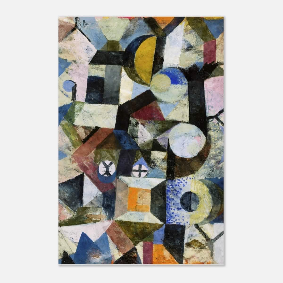 Composition with the Yellow Half - Moon and the Y by Paul Klee Abstract Wall art - Aluminum Print - 60x90 cm / 24x36″ -