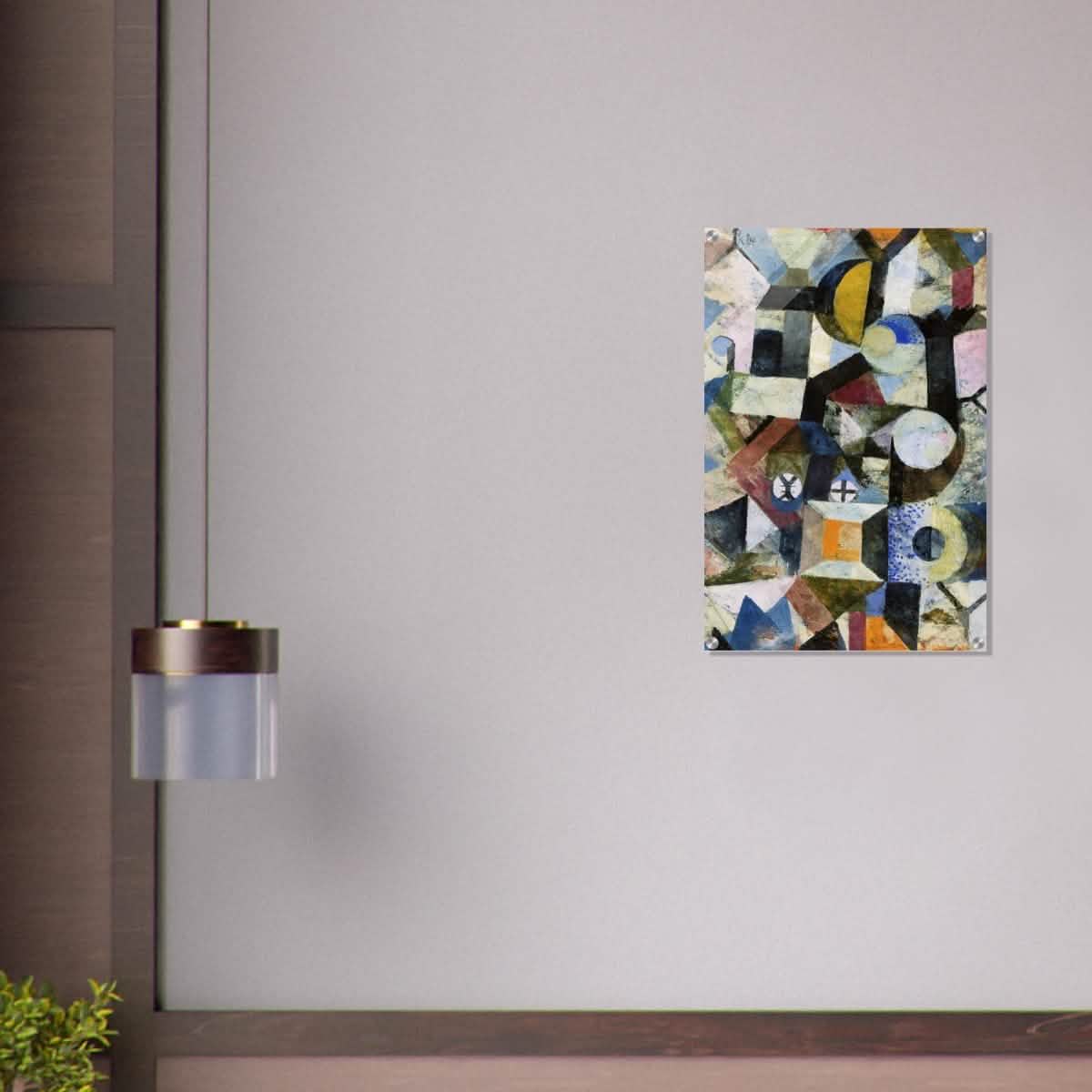 Composition with the Yellow Half - Moon and the Y by Paul Klee Abstract Wall art - Acrylic Print - 50x75 cm / 20x30″ -