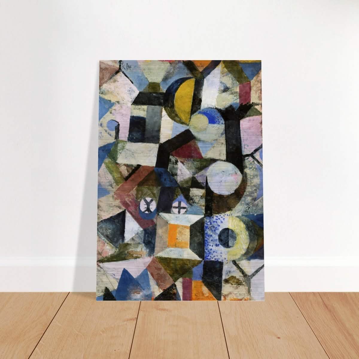 Composition with the Yellow Half - Moon and the Y by Paul Klee Abstract Wall art - Brushed Aluminum Print - 70x100 cm / 28x40″ -