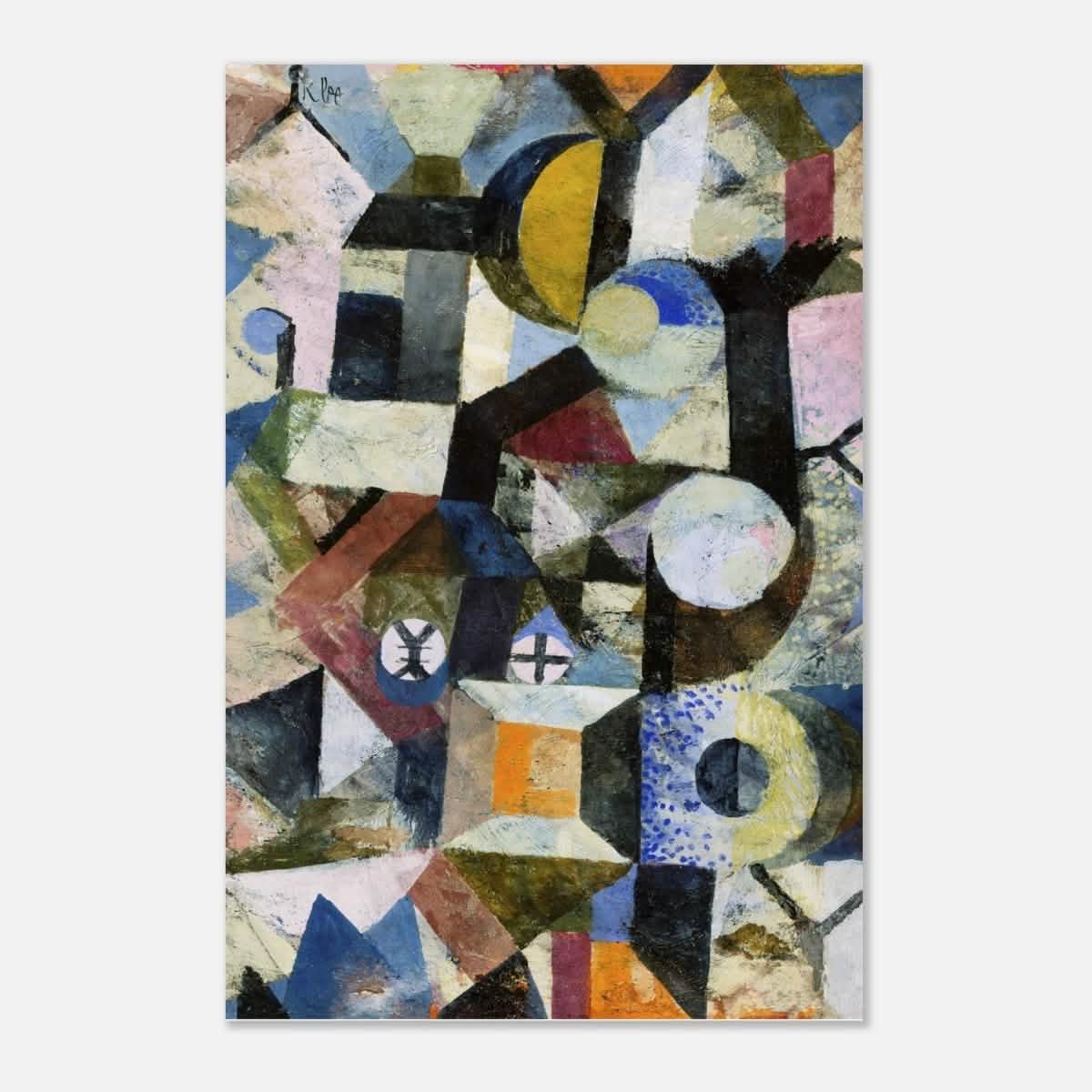 Composition with the Yellow Half - Moon and the Y by Paul Klee Abstract Wall art - Aluminum Print - 40x60 cm / 16x24″ -