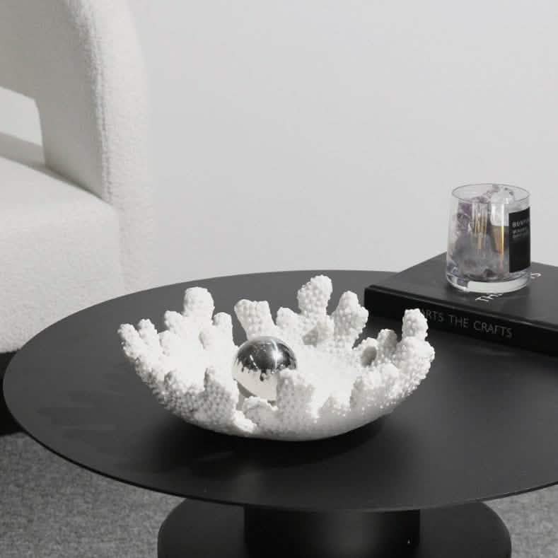 Coral - Inspired Resin Fruit Bowl – Modern Minimalist Decorative Plate - Coral flower -