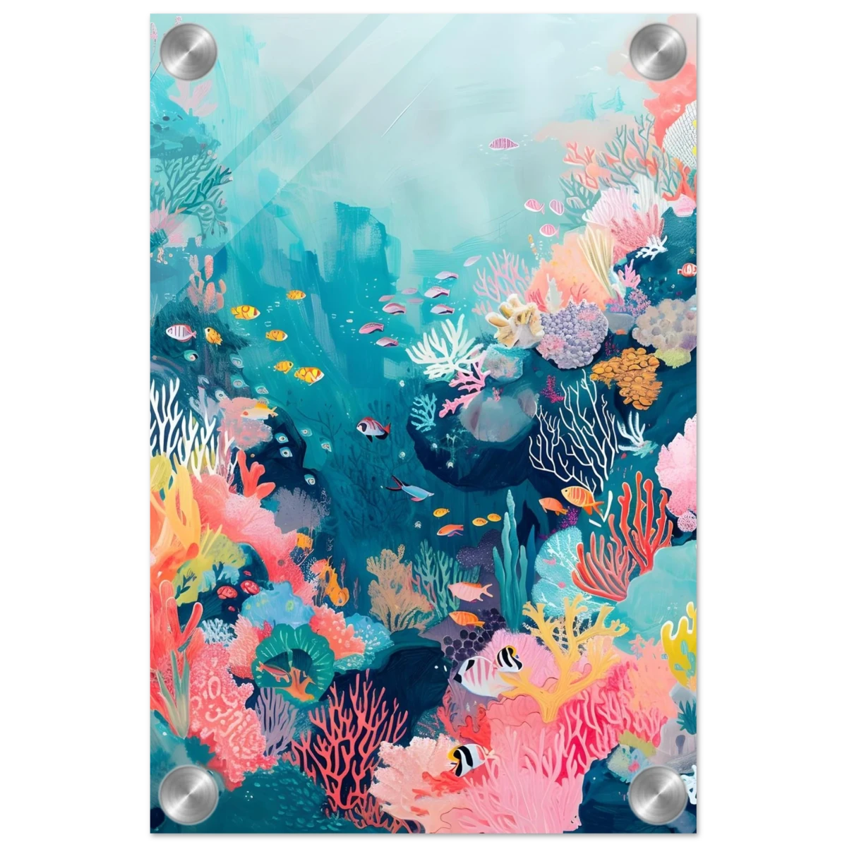 "Coral Symphony" – Underwater Reef Wall Art Print - Acrylic Print - 20x30 cm / 8x12″ -