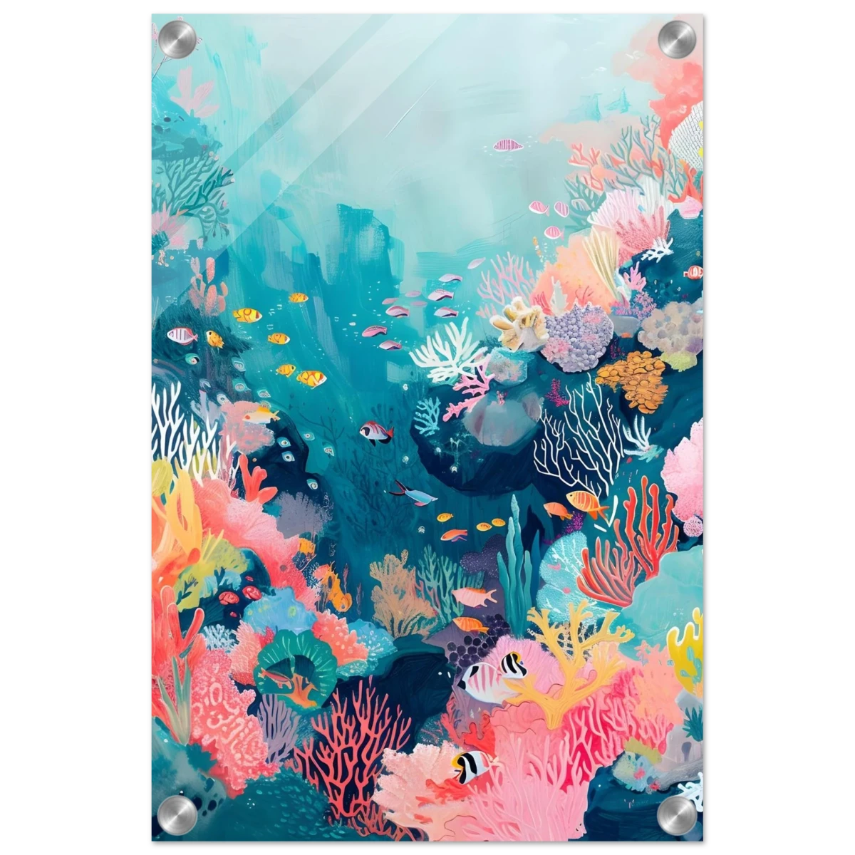 "Coral Symphony" – Underwater Reef Wall Art Print - Acrylic Print - 30x45 cm / 12x18″ -