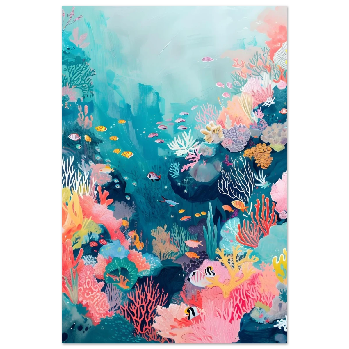 "Coral Symphony" – Underwater Reef Wall Art Print - Fine Art Poster - 60x90 cm / 24x36″ -
