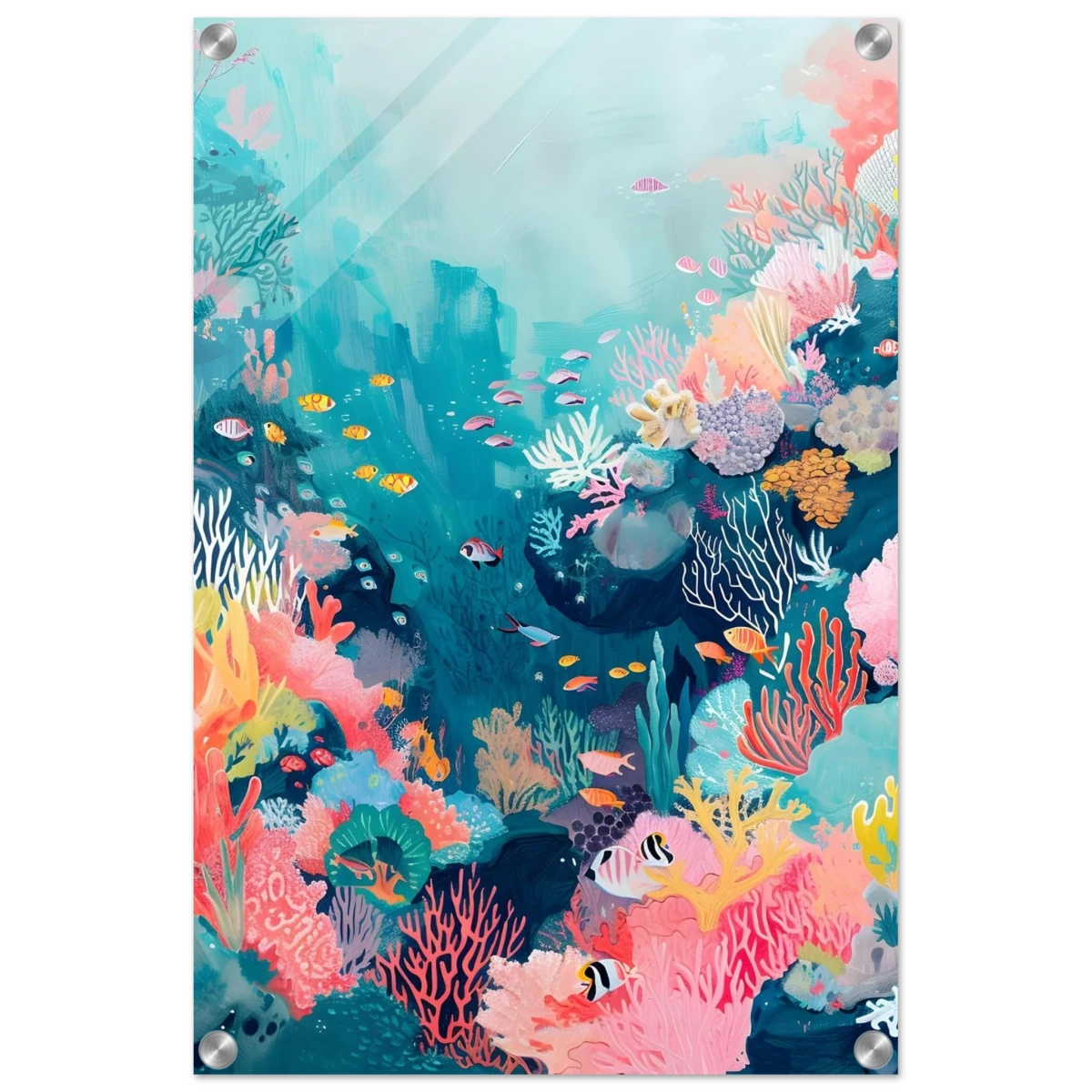 "Coral Symphony" – Underwater Reef Wall Art Print - Acrylic Print - 40x60 cm / 16x24″ -