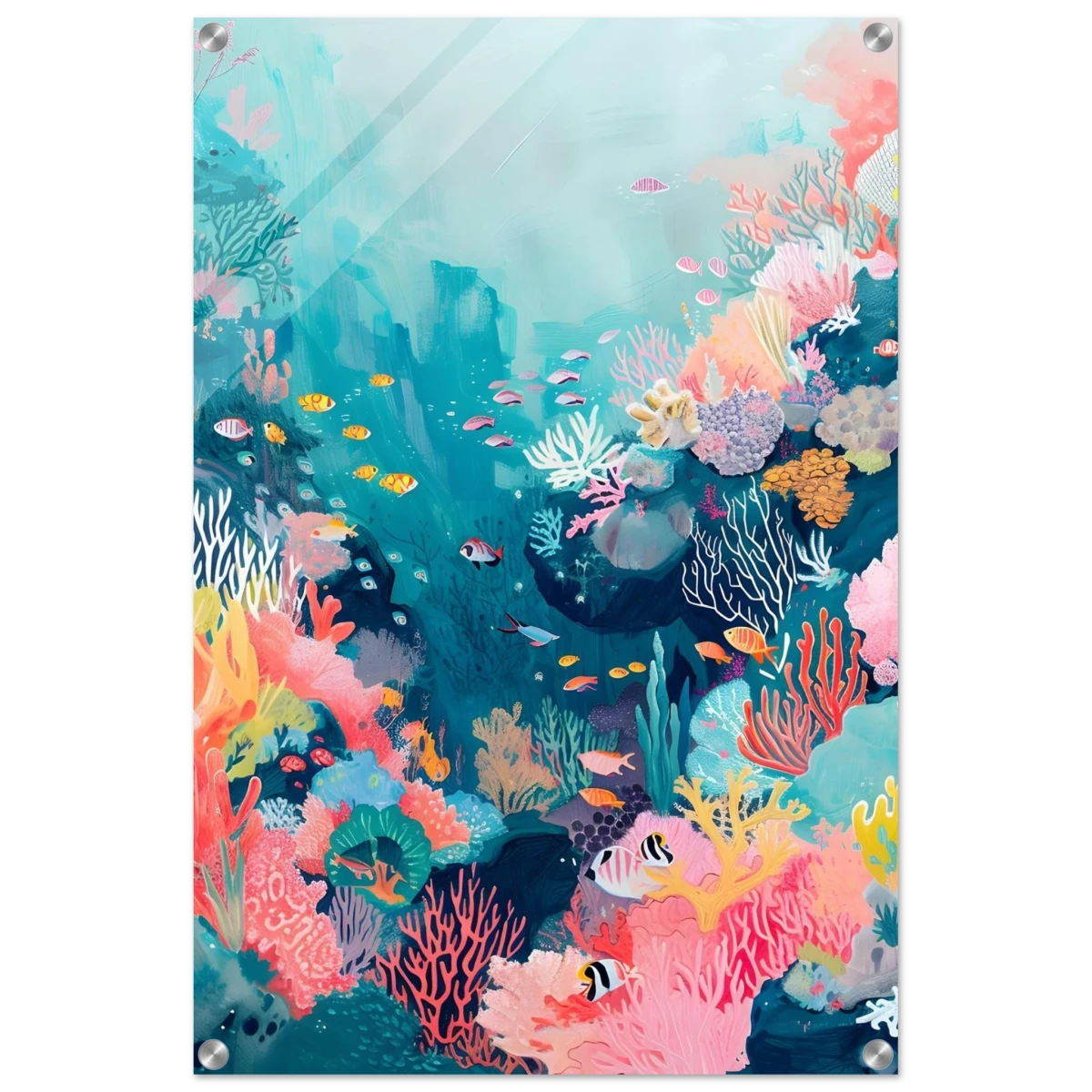"Coral Symphony" – Underwater Reef Wall Art Print - Acrylic Print - 50x75 cm / 20x30″ -