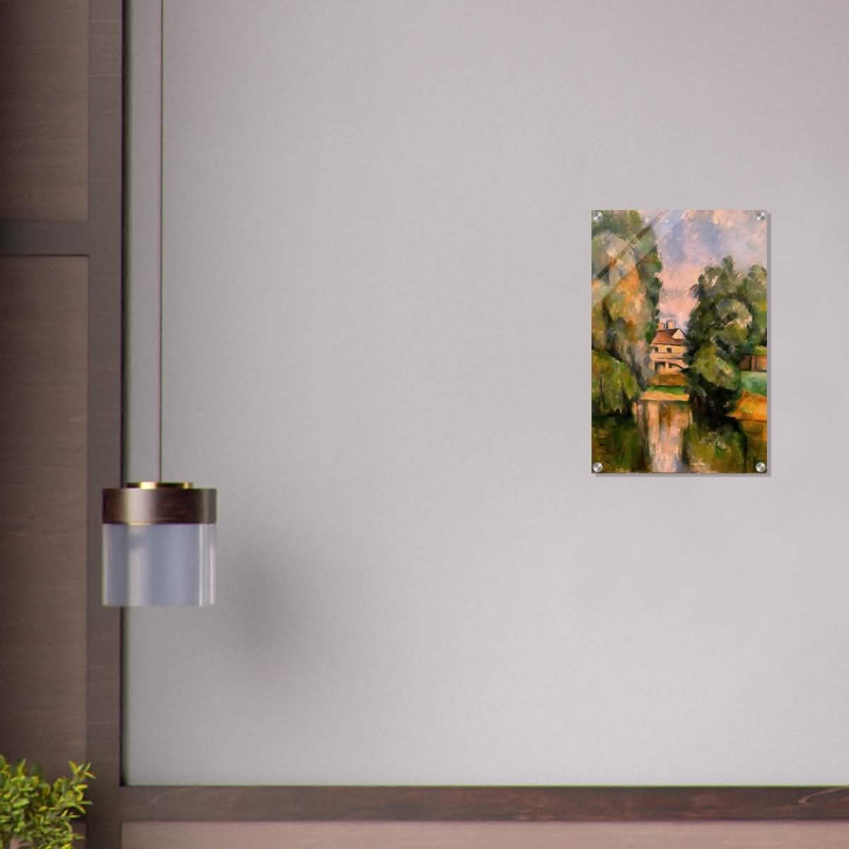 Country House by a River by Paul Cézanne 1890 - Acrylic Print - 40x60 cm / 16x24″ -