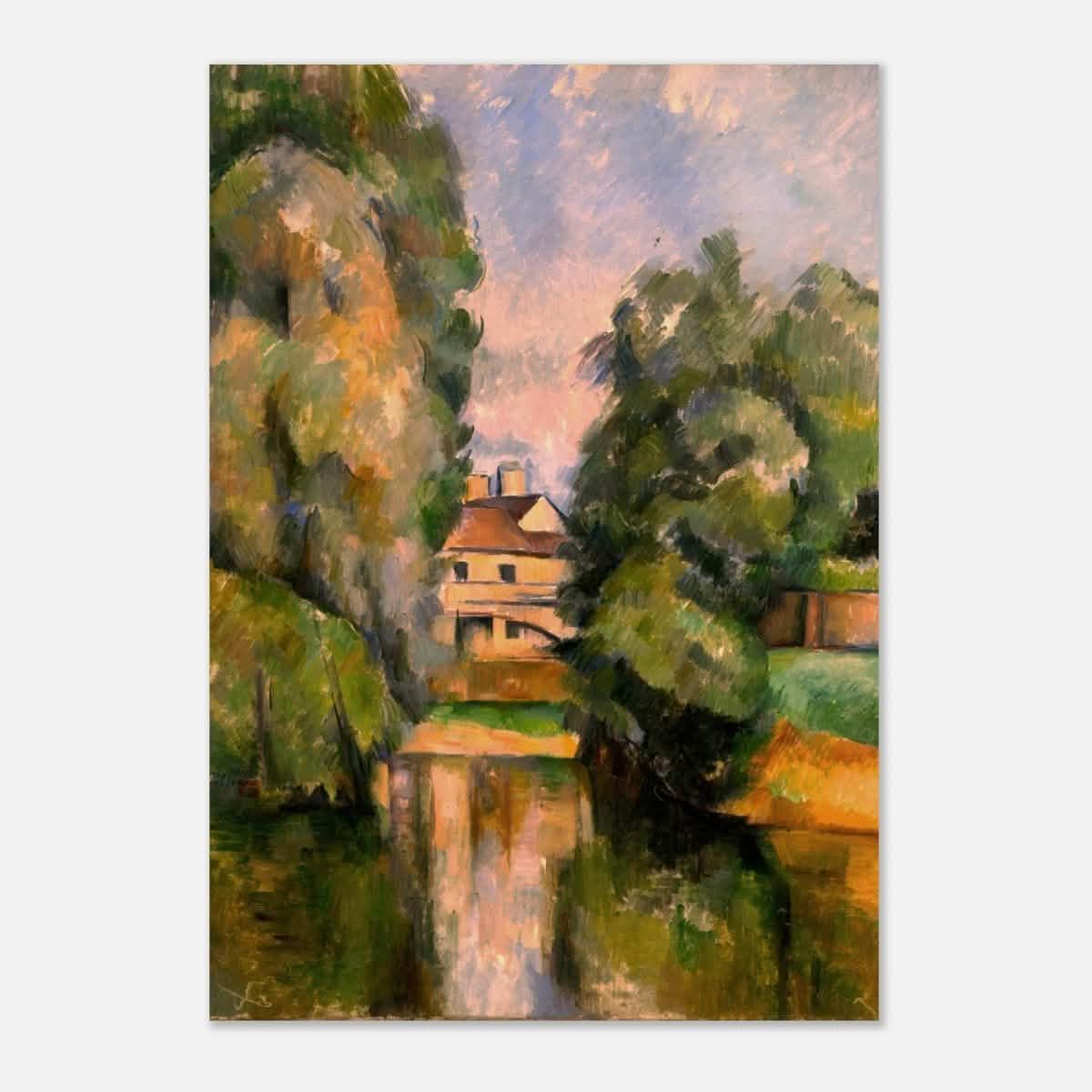 Country House by a River by Paul Cézanne 1890 - Aluminum Print - 70x100 cm / 28x40″ -