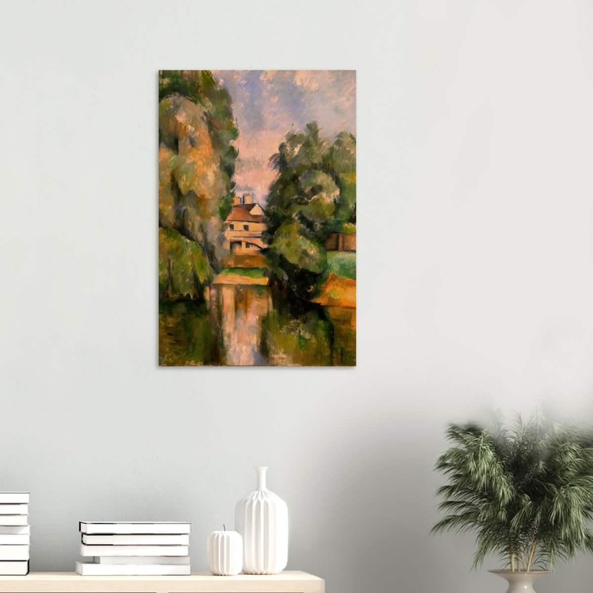 Country House by a River by Paul Cézanne 1890 - Wood Prints - 50x75 cm / 20x30″ - 10 mm