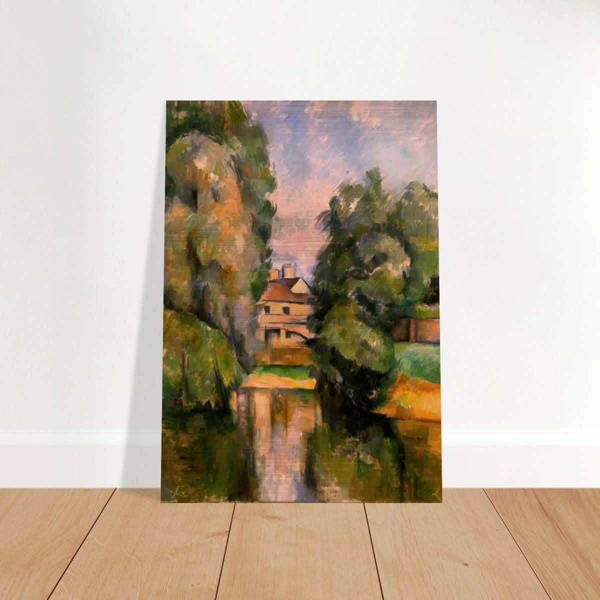 Country House by a River by Paul Cézanne 1890 - Brushed Aluminum Print - 70x100 cm / 28x40″ -