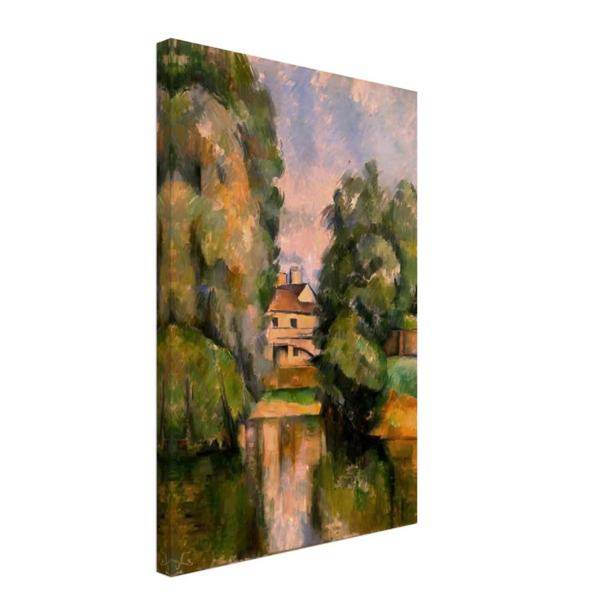 Country House by a River by Paul Cézanne 1890 - Canvas - 40x60 cm / 16x24″ - Thick