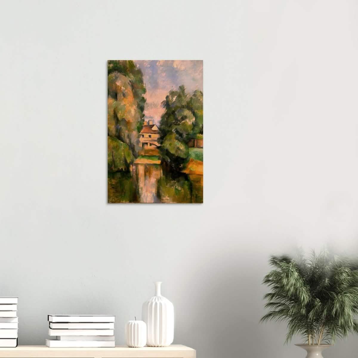Country House by a River by Paul Cézanne 1890 - Wood Prints - 40x60 cm / 16x24″ - 20 mm