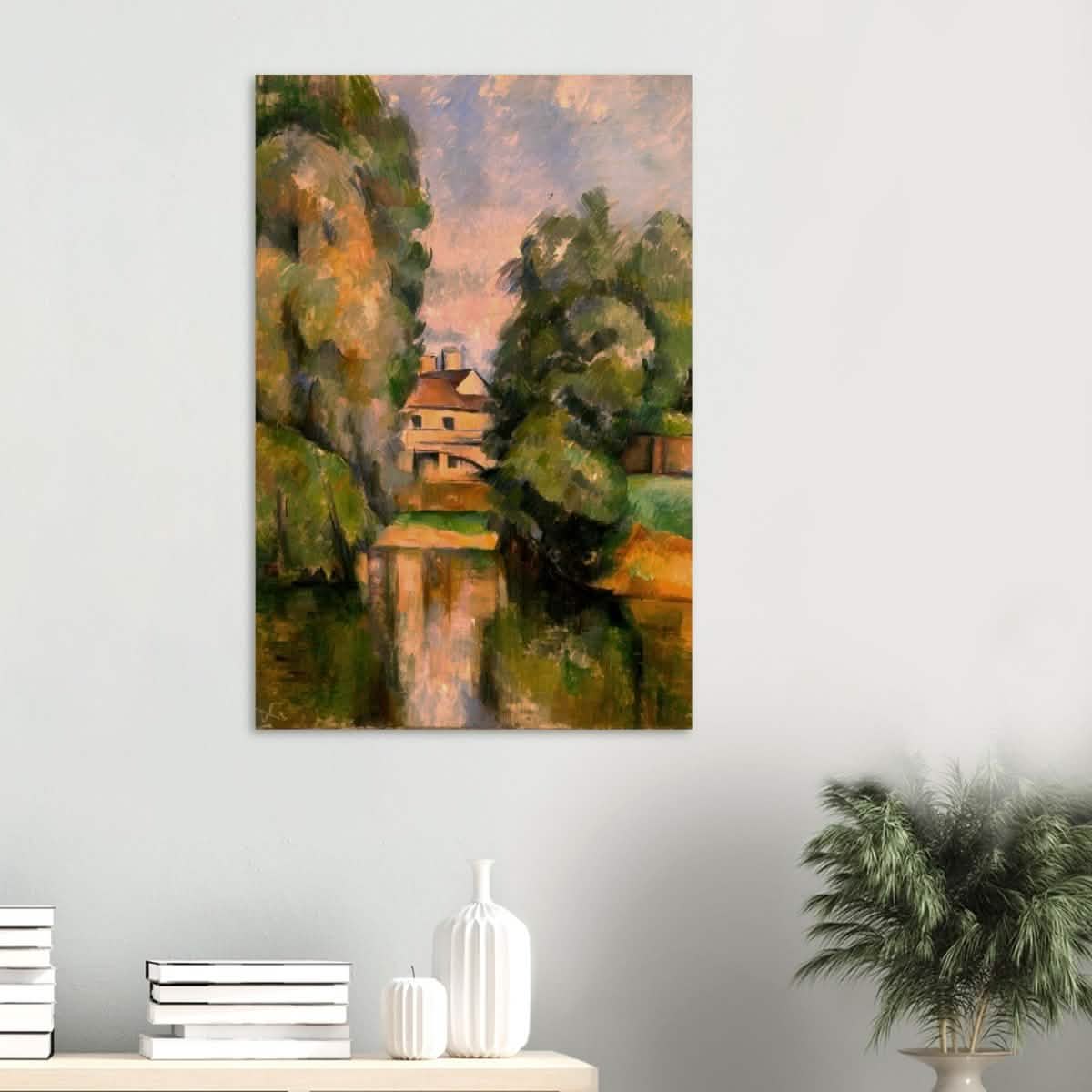Country House by a River by Paul Cézanne 1890 - Wood Prints - 60x90 cm / 24x36″ - 10 mm