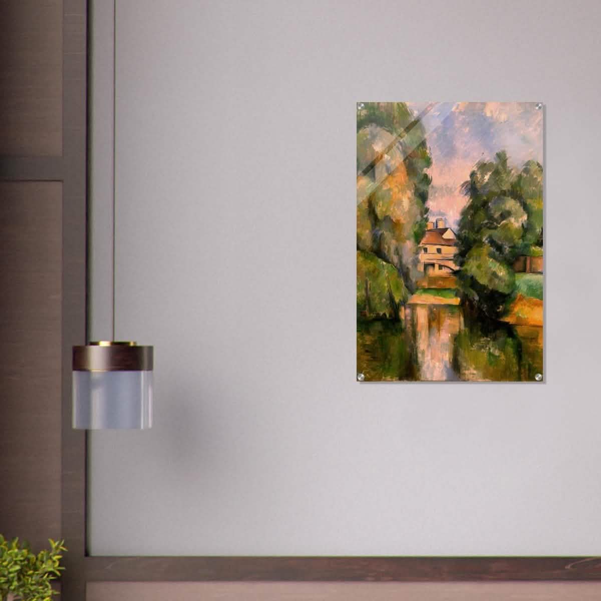 Country House by a River by Paul Cézanne 1890 - Acrylic Print - 60x90 cm / 24x36″ -
