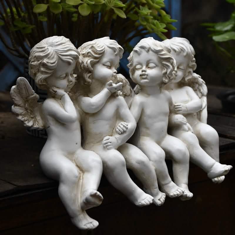 Creative Dancing Figures Resin Sculpture - White -