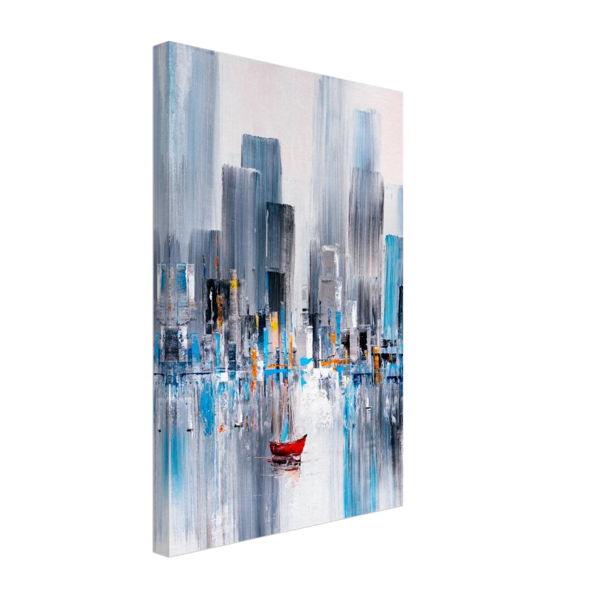 “Crimson Drift” – City Stillness in Motion | Modern Abstract Wall art Print - Canvas - 30x45 cm / 12x18″ -