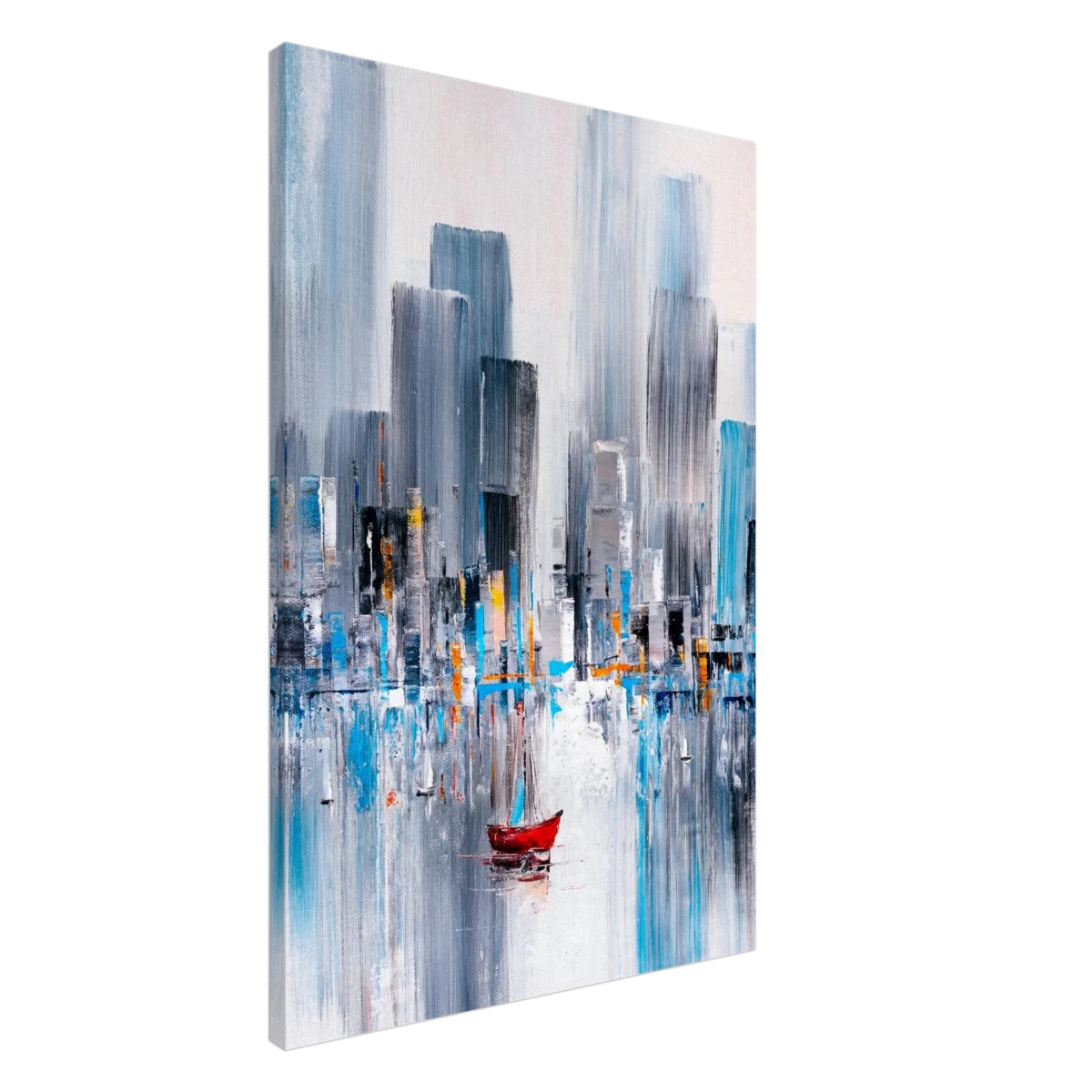 “Crimson Drift” – City Stillness in Motion | Modern Abstract Wall art Print - Canvas - 60x90 cm / 24x36″ -