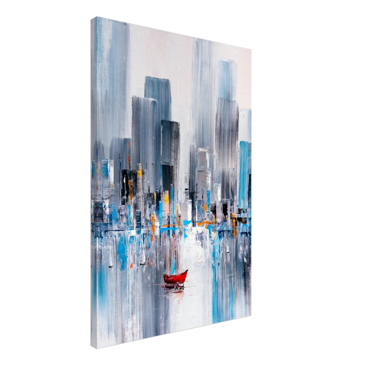 “Crimson Drift” – City Stillness in Motion | Modern Abstract Wall art Print - Canvas - 50x75 cm / 20x30″ -