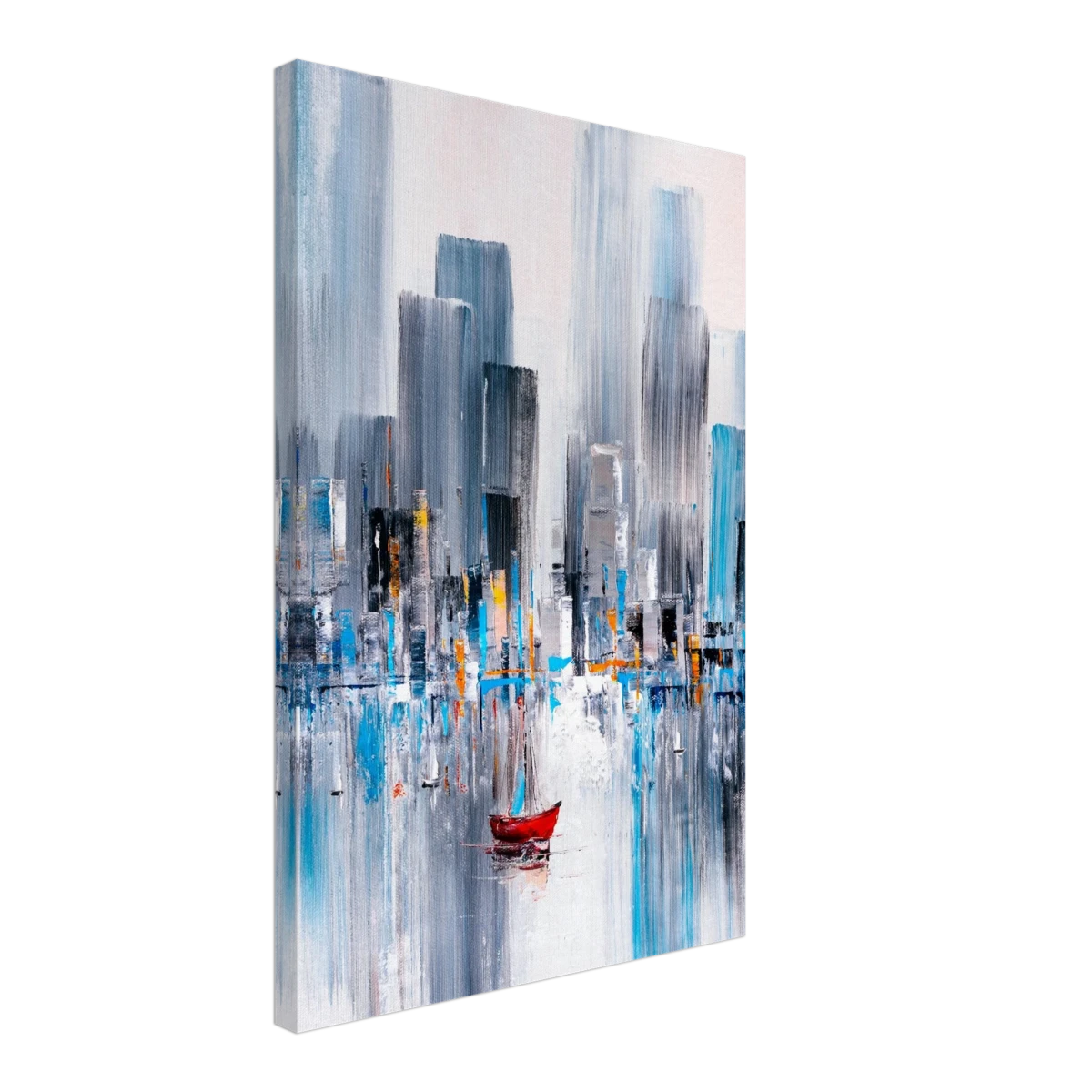 “Crimson Drift” – City Stillness in Motion | Modern Abstract Wall art Print - Canvas - 40x60 cm / 16x24″ -