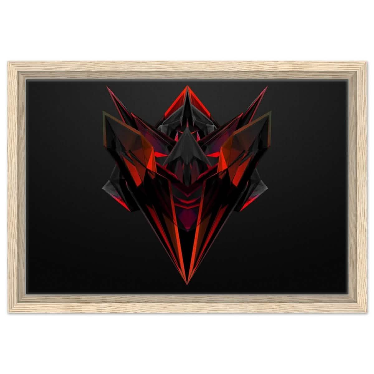 Crimson Shard | Geometric Inferno | Pop Art Wall art print - Framed Canvas - 30x45 cm / 12x18″ - Wood frame