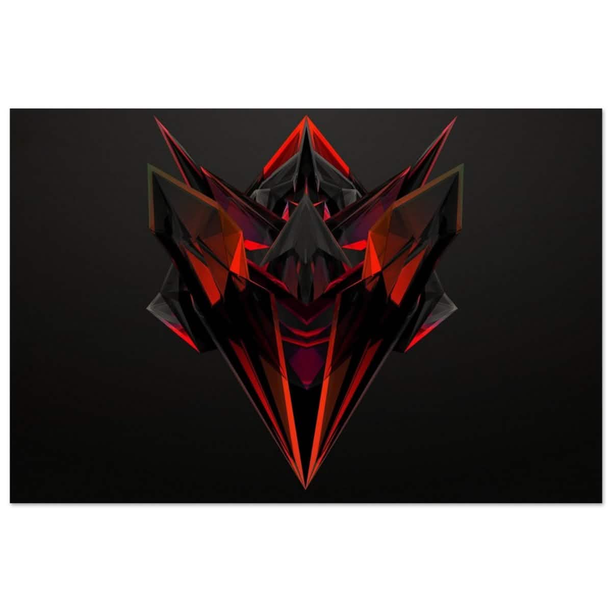 Crimson Shard | Geometric Inferno | Pop Art Wall art print - Wood Prints - 30x45 cm / 12x18″ -