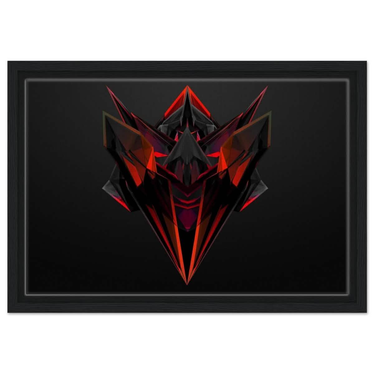 Crimson Shard | Geometric Inferno | Pop Art Wall art print - Framed Canvas - 30x45 cm / 12x18″ - Black frame