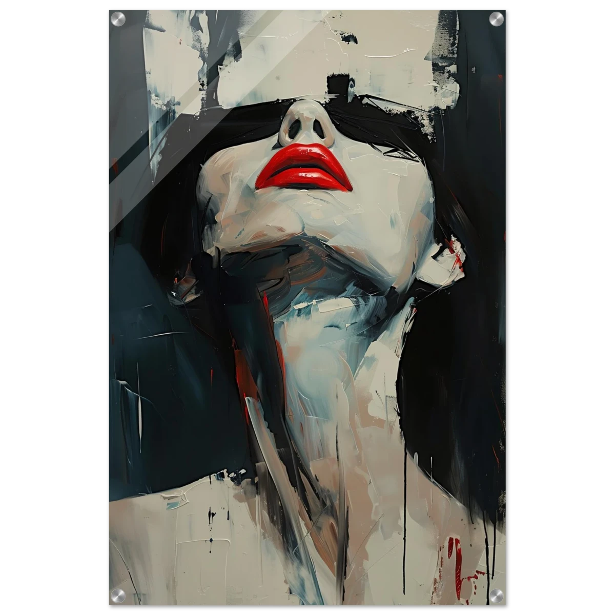 Crimson Silence – Abstract Expression of Desire - Acrylic Print - 60x90 cm / 24x36″ -