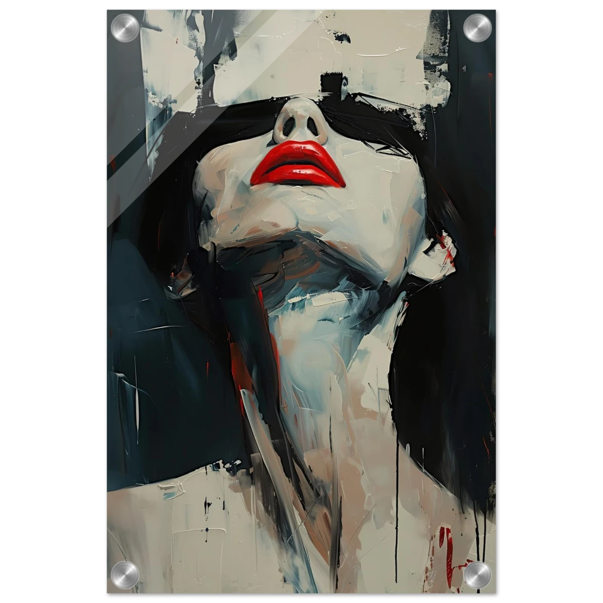 Crimson Silence – Abstract Expression of Desire - Acrylic Print - 30x45 cm / 12x18″ -