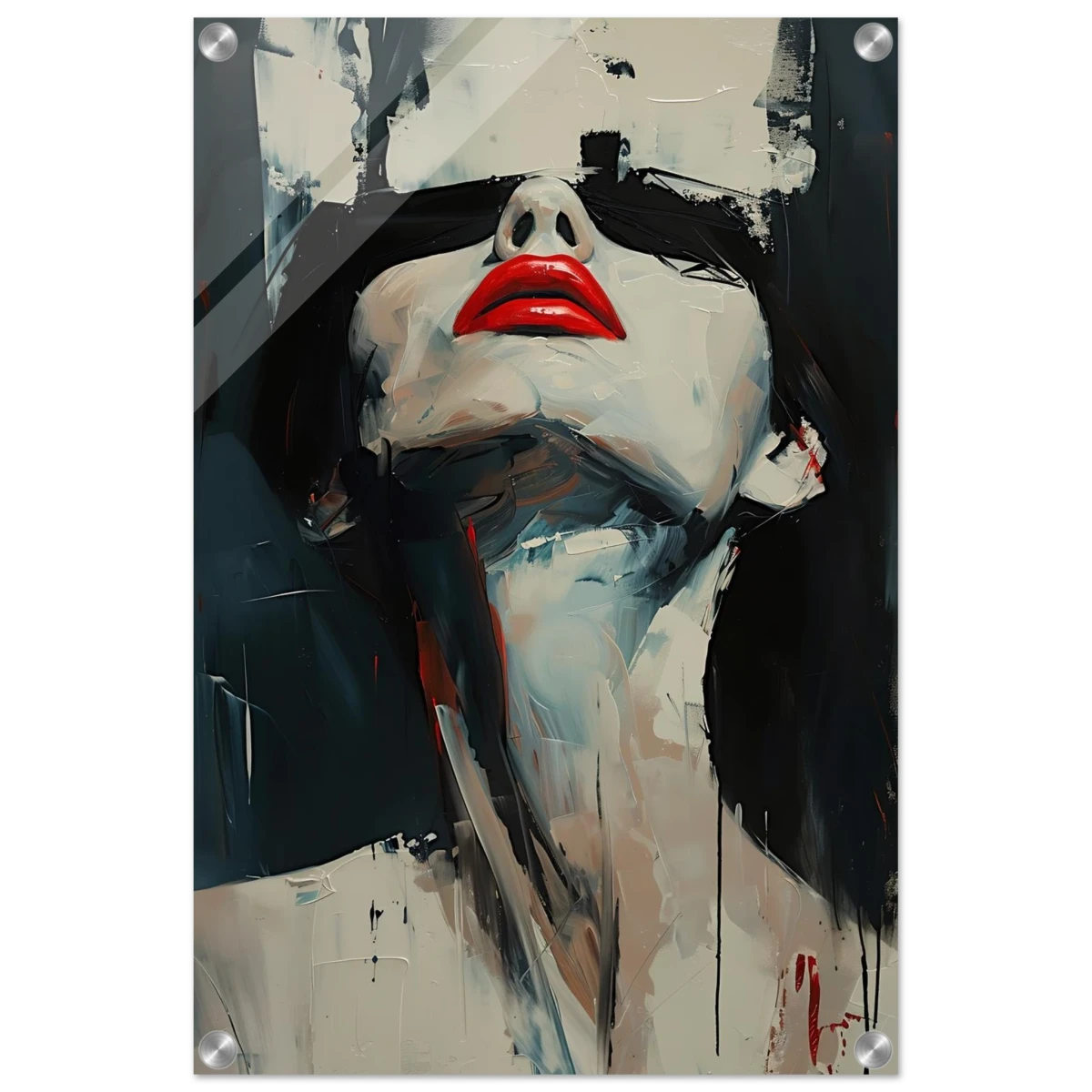 Crimson Silence – Abstract Expression of Desire - Acrylic Print - 40x60 cm / 16x24″ -