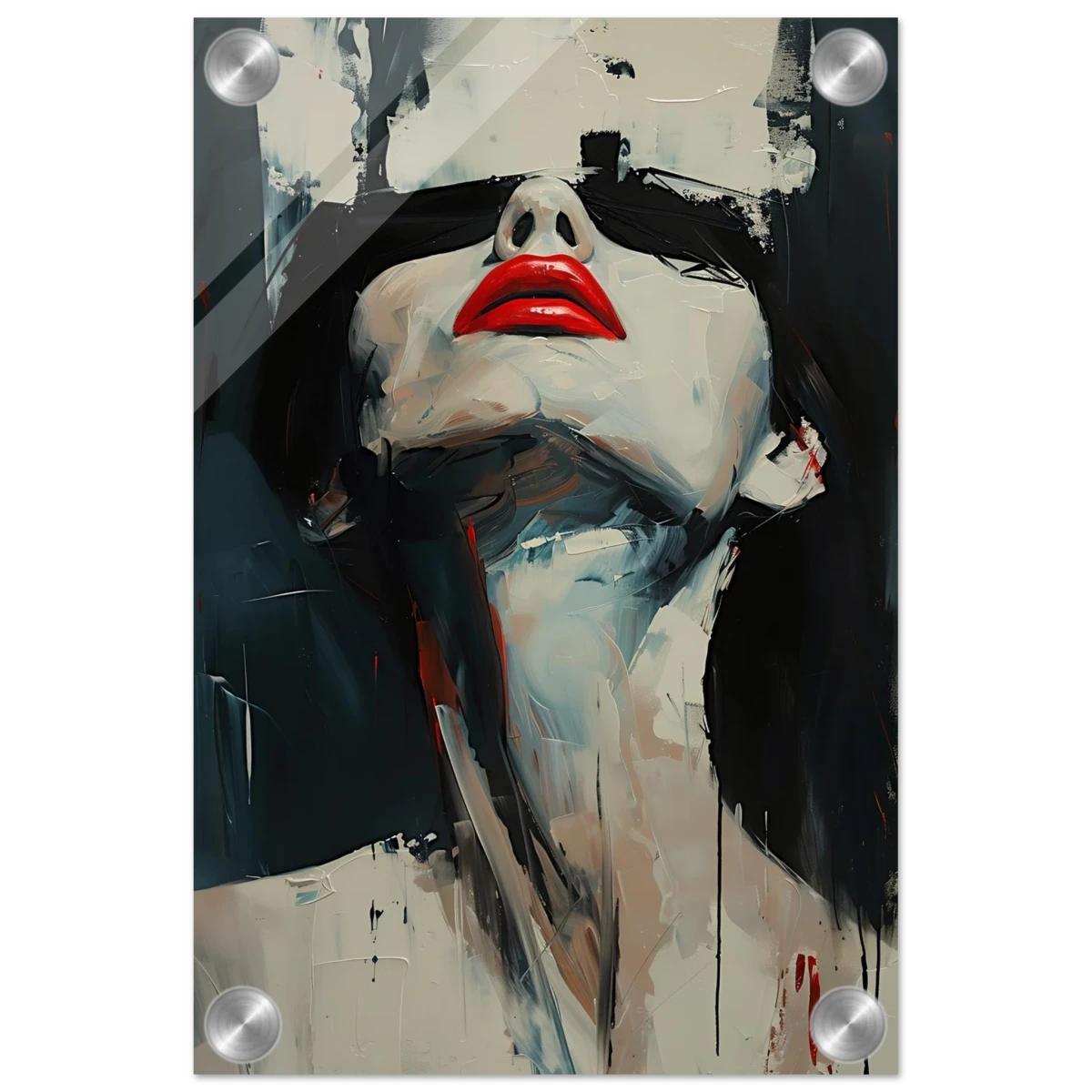 Crimson Silence – Abstract Expression of Desire - Acrylic Print - 20x30 cm / 8x12″ -