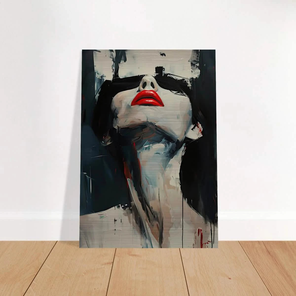 Crimson Silence – Abstract Expression of Desire - Brushed Aluminum Print - 70x100 cm / 28x40″ -