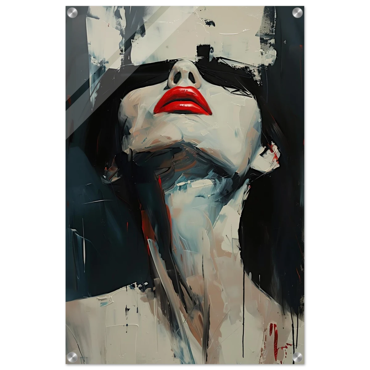 Crimson Silence – Abstract Expression of Desire - Acrylic Print - 50x75 cm / 20x30″ -