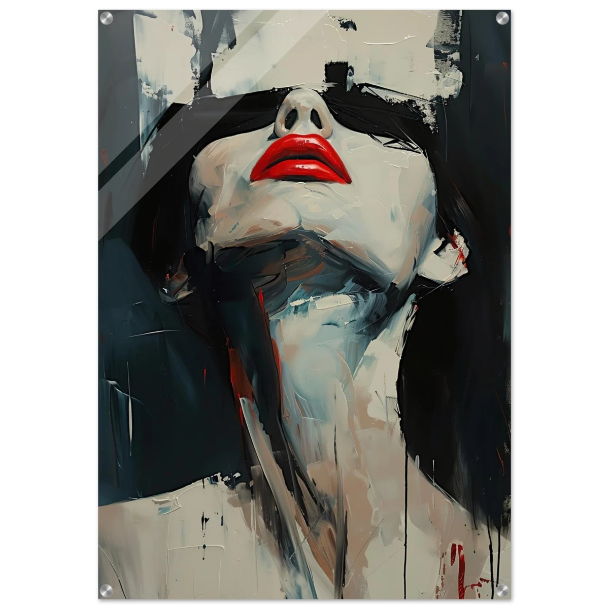 Crimson Silence – Abstract Expression of Desire - Acrylic Print - 70x100 cm / 28x40″ -