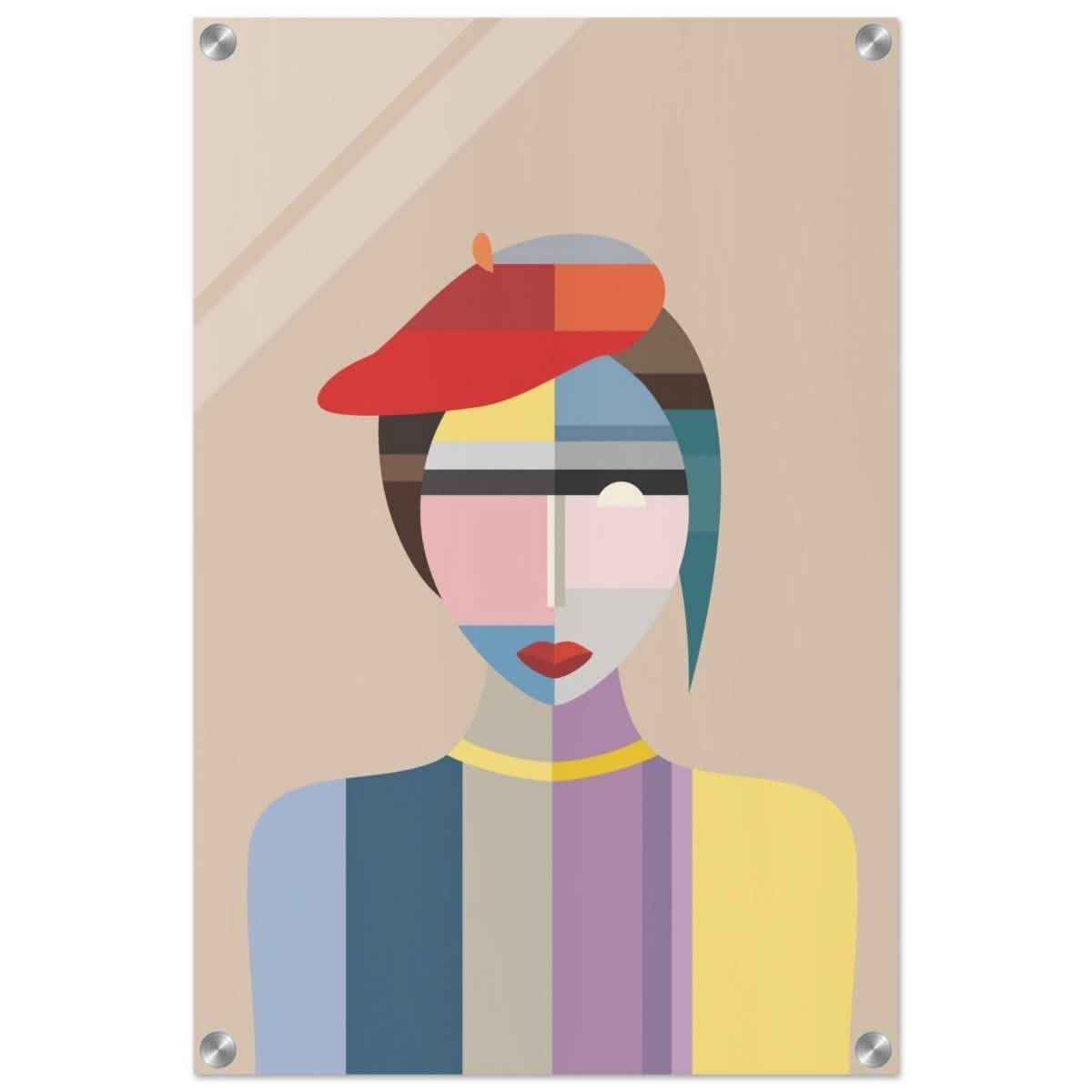 Cubist Elegance – A Modern Fusion of Color & Form - 40x60 cm / 16x24″ - Acrylic Print -