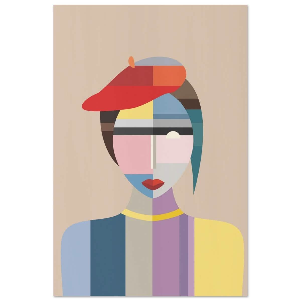 Cubist Elegance – A Modern Fusion of Color & Form - 30x45 cm / 12x18″ - Aluminum Print -