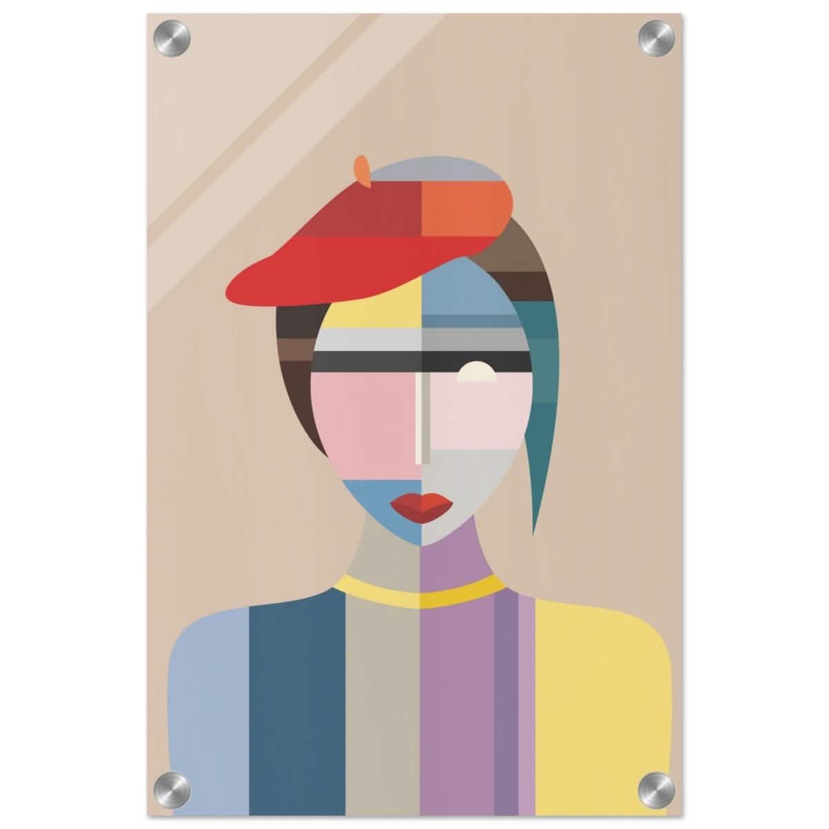 Cubist Elegance – A Modern Fusion of Color & Form - 30x45 cm / 12x18″ - Acrylic Print -