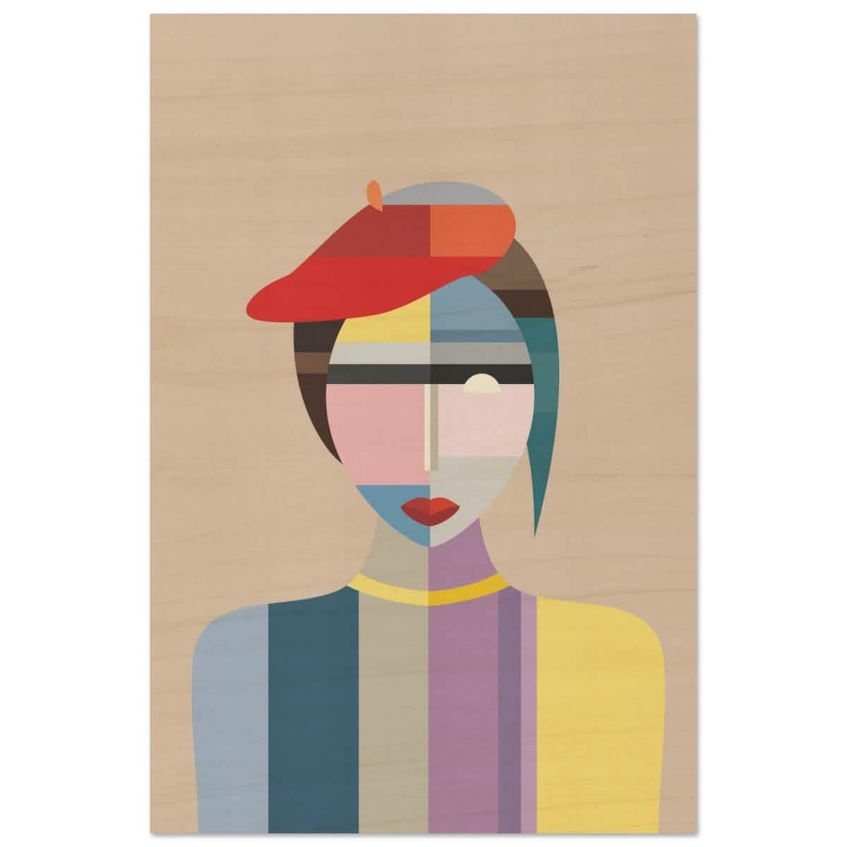 Cubist Elegance – A Modern Fusion of Color & Form - 50x75 cm / 20x30″ - Wood Prints -
