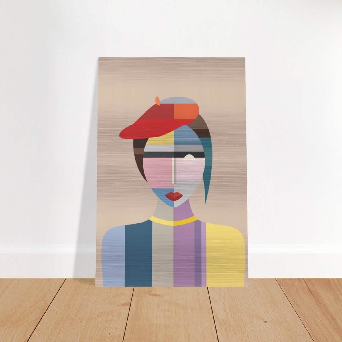Cubist Elegance – A Modern Fusion of Color & Form - 30x45 cm / 12x18″ - Brushed Aluminum Print -