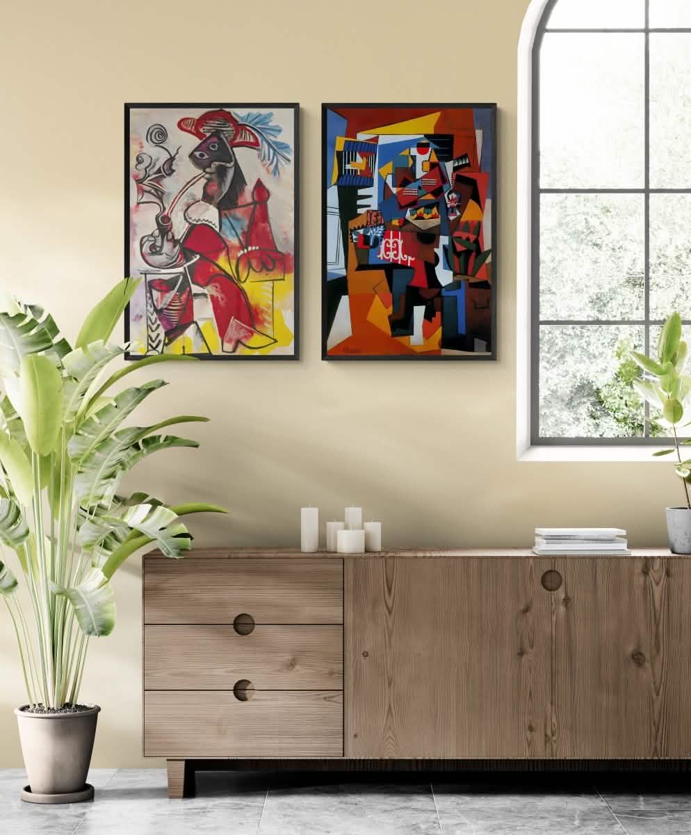 Cubist Harmony: Picasso - Inspired Duo - Canvas - 30X45 CM / 12X18″ -