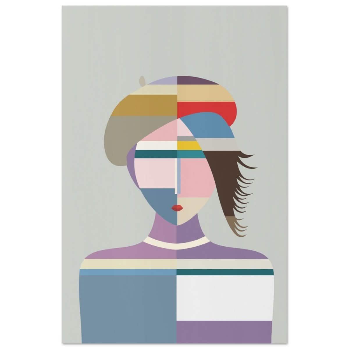 Cubist Muse – A Modern Take on Abstract Portraiture - Aluminum Print - 50x75 cm / 20x30″ -