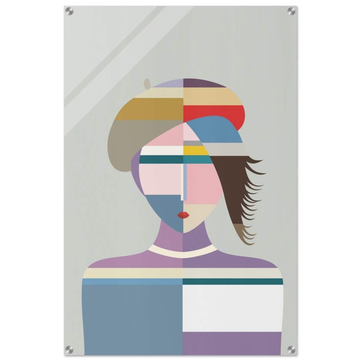 Cubist Muse – A Modern Take on Abstract Portraiture - Acrylic Print - 60x90 cm / 24x36″ -