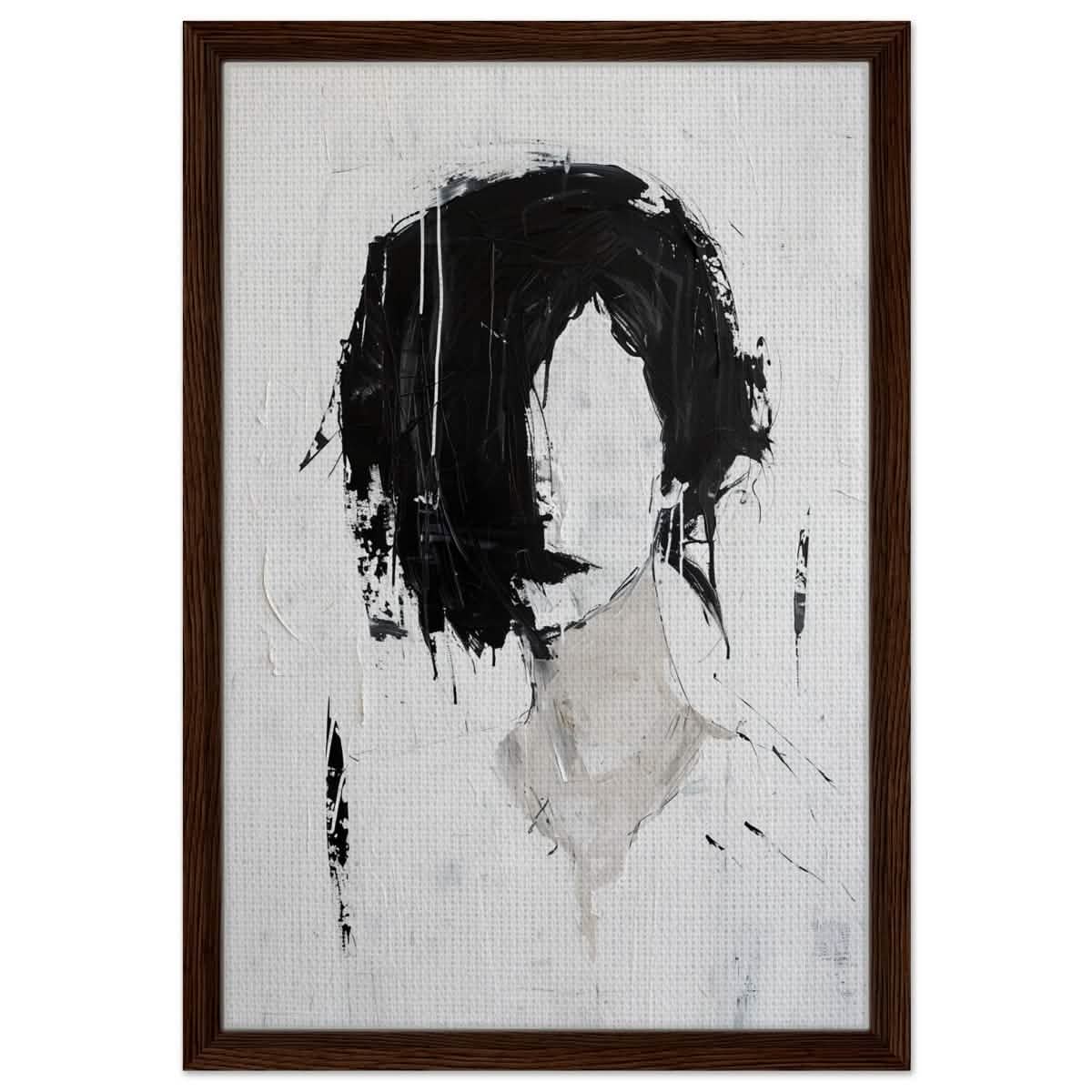 Da Vinci Abstract Art Wall art print | Abstract Expressionism - Framed Canvas - 40x60 cm / 16x24″ - Dark wood frame