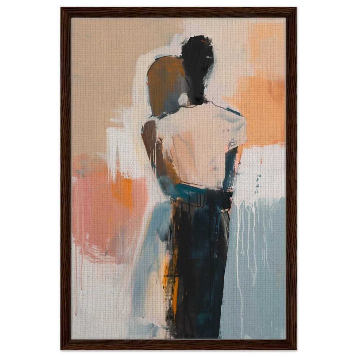 Da Vinci Abstract Art Wall art print | Abstract Expressionism - Framed Canvas - 50x75 cm / 20x30″ - Dark wood frame