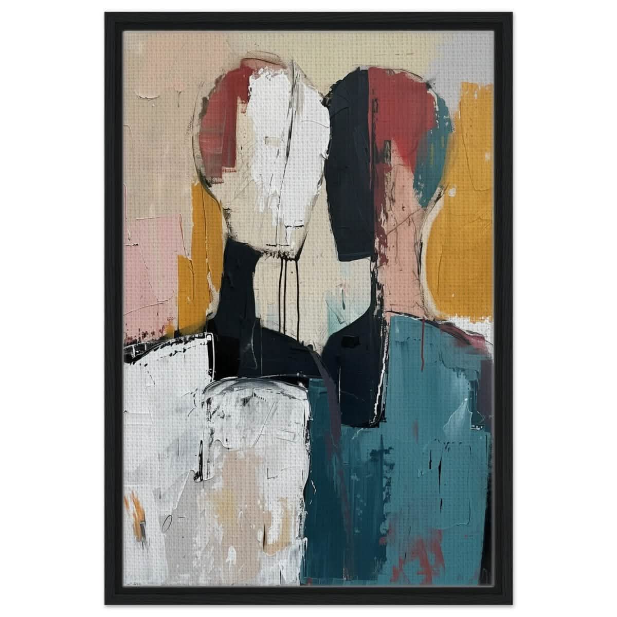 Da Vinci Abstract Art Wall art print | Abstract Expressionism - Framed Canvas - 50x75 cm / 20x30″ - Black frame