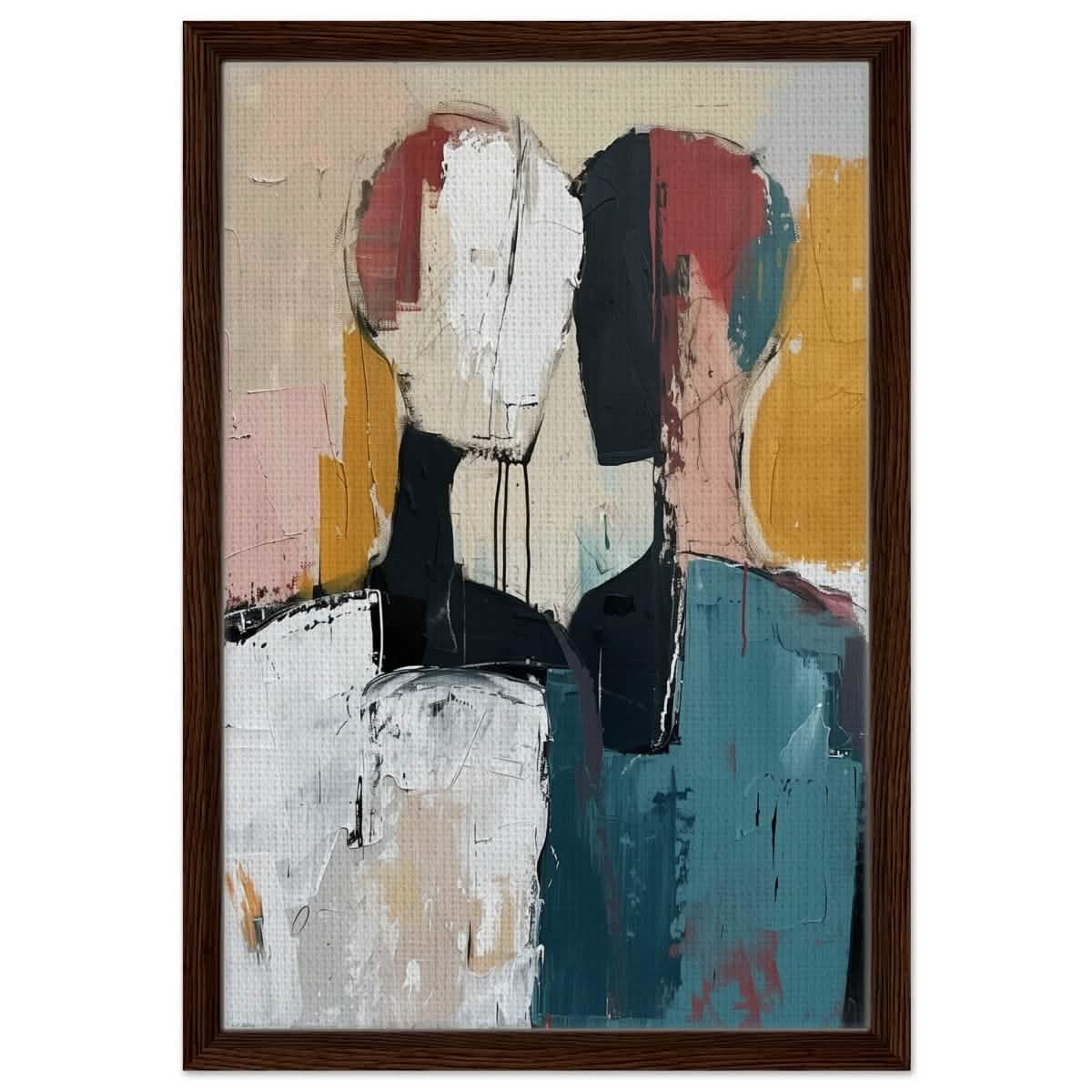 Da Vinci Abstract Art Wall art print | Abstract Expressionism - Framed Canvas - 40x60 cm / 16x24″ - Dark wood frame