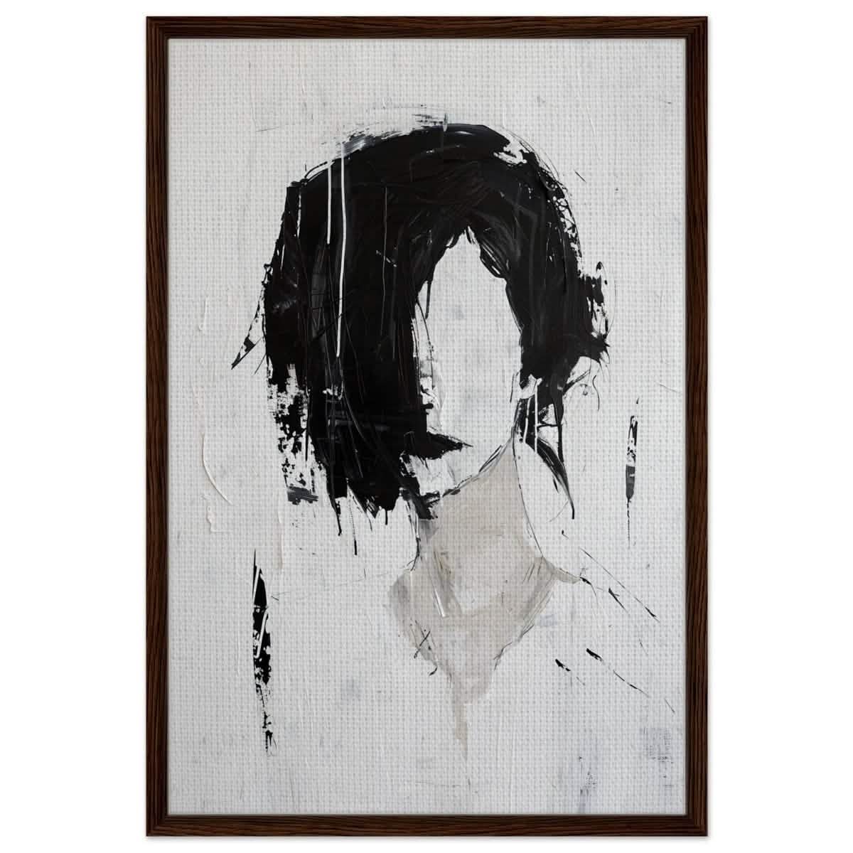 Da Vinci Abstract Art Wall art print | Abstract Expressionism - Framed Canvas - 60x90 cm / 24x36″ - Dark wood frame