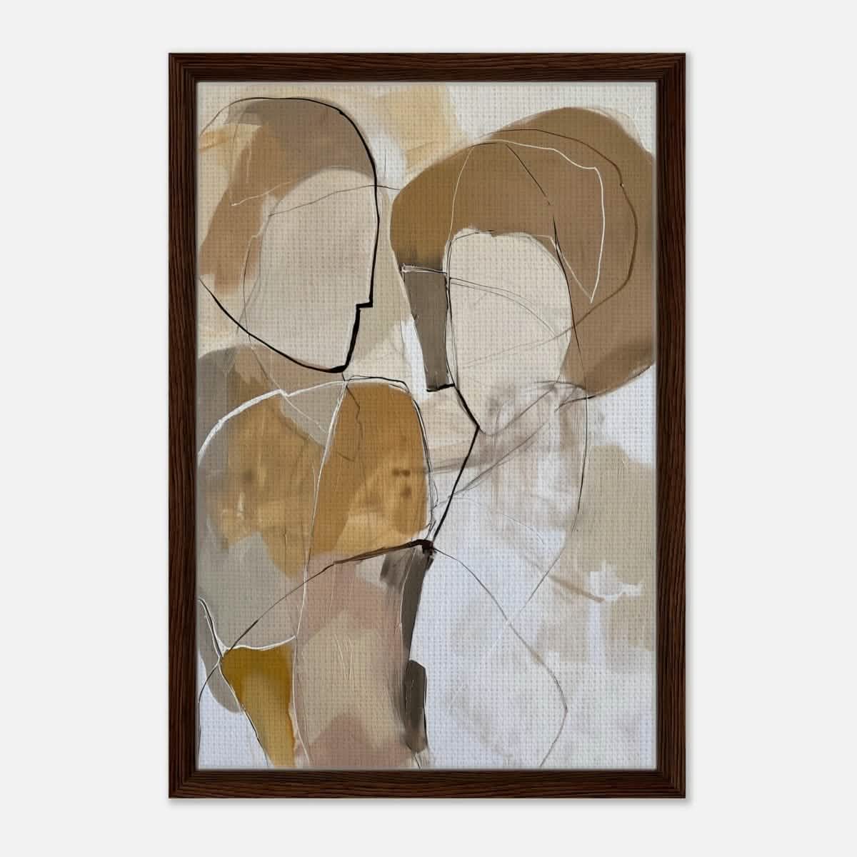Da Vinci Abstract Art Wall art print | Abstract Expressionism - Framed Canvas - 40x60 cm / 16x24″ - Dark wood frame