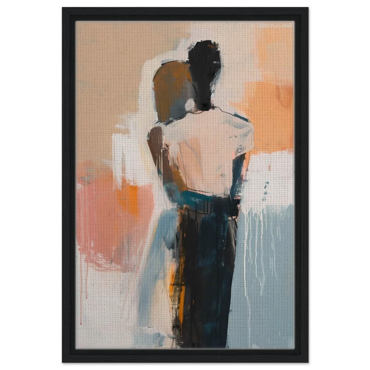 Da Vinci Abstract Art Wall art print | Abstract Expressionism - Framed Canvas - 40x60 cm / 16x24″ - Black frame